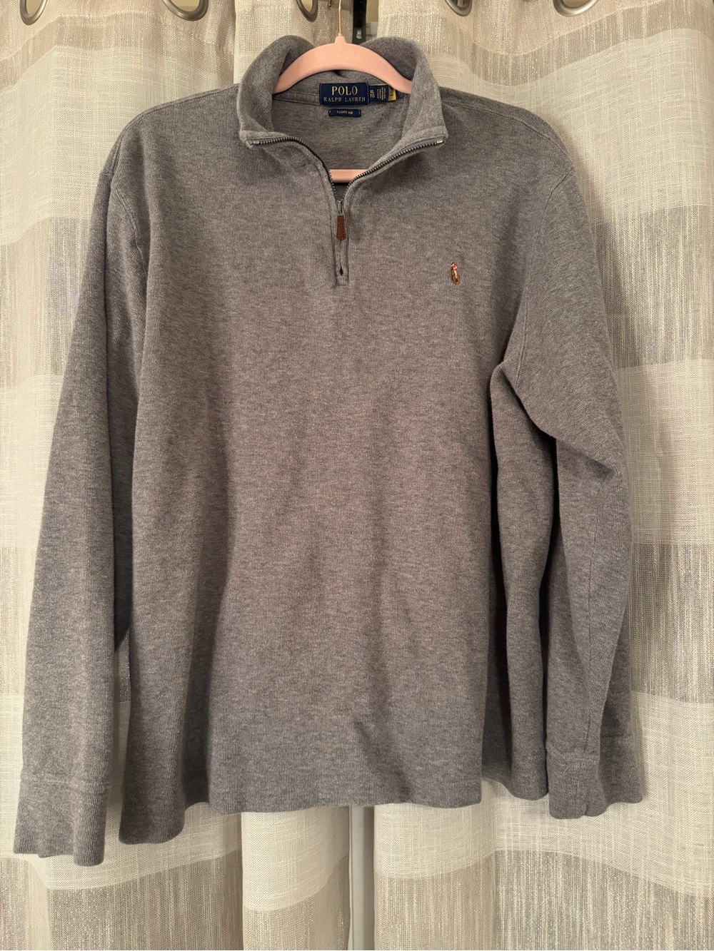 Polo by Ralph Lauren Men's Heather Gray Quarter-Zip Sweater